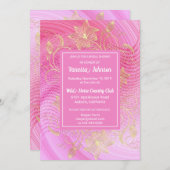 Invitation à la douche nuptiale rose et florale (Devant / Derrière)