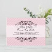 Invitation à la douche nuptiale rose et noir (Debout devant)