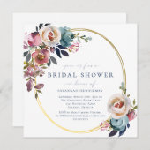 Invitation à la douche nuptiale rose et or (Devant / Derrière)