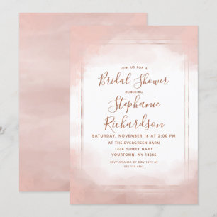 Invitation à la douche nuptiale rose et Rose