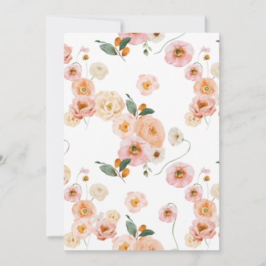 Invitation à la douche nuptiale rose et rose (Dos)