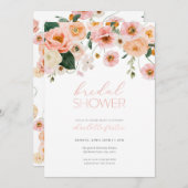 Invitation à la douche nuptiale rose et rose (Devant / Derrière)