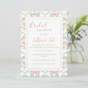 Invitation à la douche nuptiale rose et vert Vinta