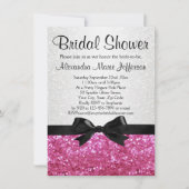 Invitation à la douche nuptiale rose étincelante (Devant)