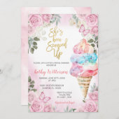 Invitation à la douche nuptiale rose Floral (Devant / Derrière)