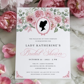Invitation à la douche nuptiale rose Floral Regenc