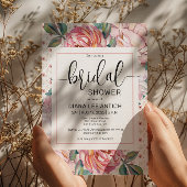 Invitation à la douche nuptiale rose florale