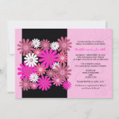 Invitation à la douche nuptiale rose Gerber Daisy (Devant)