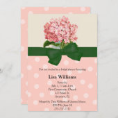 Invitation à la douche nuptiale rose Hydrangea (Devant / Derrière)