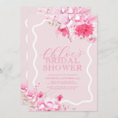 Invitation à la douche nuptiale rose - Keira (Devant / Derrière)