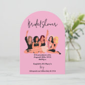 invitation à la douche nuptiale rose moderne (Debout devant)