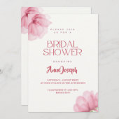 Invitation à la douche nuptiale rose modifiable (Devant / Derrière)