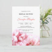 Invitation à la douche nuptiale rose oeillets (Debout devant)
