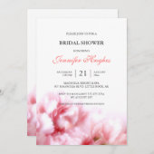 Invitation à la douche nuptiale rose oeillets (Devant / Derrière)