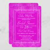 Invitation à la douche nuptiale rose Paisley (Devant / Derrière)