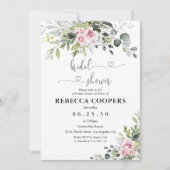 Invitation à la douche nuptiale rose pâle (Devant)