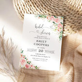 Invitation à la douche nuptiale rose pâle
