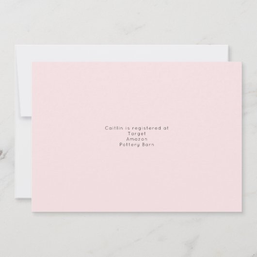 Invitation à la douche nuptiale rose pâle (Dos)