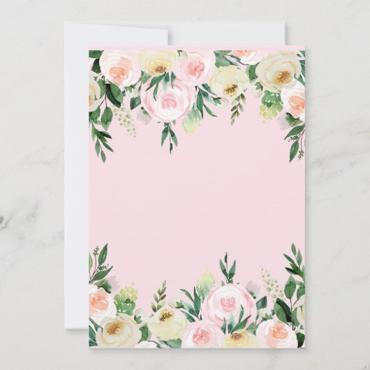 Invitation à la douche nuptiale rose pâle (Dos)