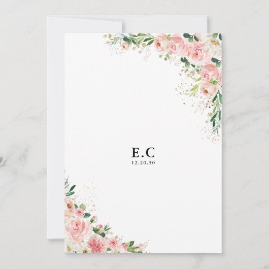 Invitation à la douche nuptiale rose pâle (Dos)