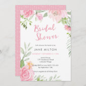 Invitation à la douche nuptiale rose pâle (Devant / Derrière)