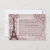 Invitation à la douche nuptiale rose parisienne (Devant)