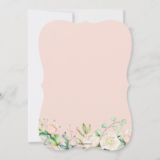 Invitation à la douche nuptiale Rose peinte (Dos)