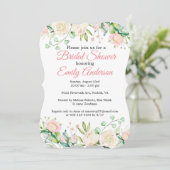 Invitation à la douche nuptiale Rose peinte (Debout devant)