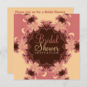 Invitation à la douche nuptiale rose Romance (Devant / Derrière)