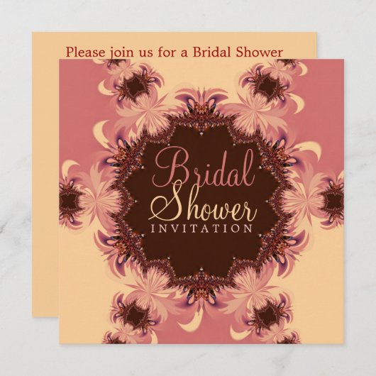 Invitation à la douche nuptiale rose Romance (Devant / Derrière)