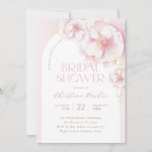 Invitation à la douche nuptiale rose rose (Devant)