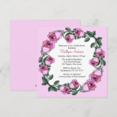 Invitation à la douche nuptiale rose rose (Devant / Derrière)