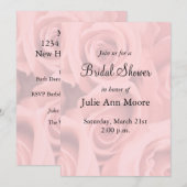 Invitation à la douche nuptiale rose Roses (Devant / Derrière)