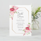 Invitation à la douche nuptiale rose rouge (Debout devant)