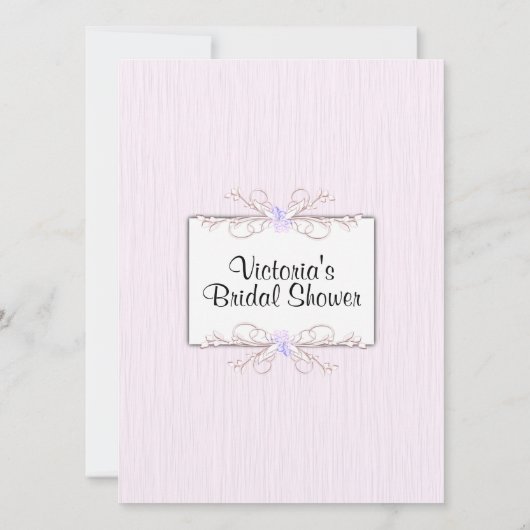 Invitation à la douche nuptiale rose Simplicité (Dos)