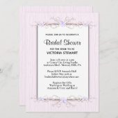 Invitation à la douche nuptiale rose Simplicité (Devant / Derrière)