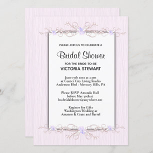 Invitation à la douche nuptiale rose Simplicité