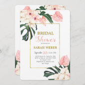 Invitation à la douche nuptiale rose tropical (Devant / Derrière)