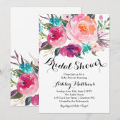 Invitation à la douche nuptiale rose vif (Devant / Derrière)