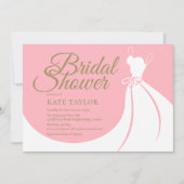 Invitation à la douche nuptiale rose vif (Devant)