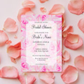 Invitation à la douche nuptiale Roses rose vif