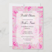 Invitation à la douche nuptiale Roses rose vif (Devant)