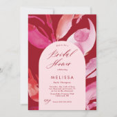 Invitation à la douche nuptiale rouge et rose (Devant)