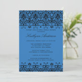 Invitation à la douche nuptiale Royal Blue & Black (Debout devant)