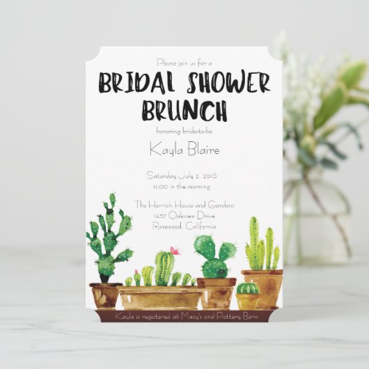 Invitation à la douche nuptiale - Rustic, Brunch (Debout devant)