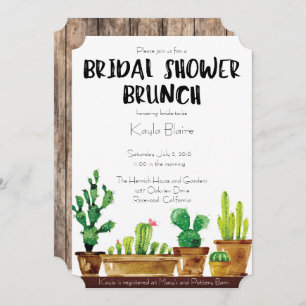 Invitation à la douche nuptiale - Rustic, Brunch