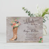 Invitation à la douche nuptiale rustique Cowgirl (Debout devant)