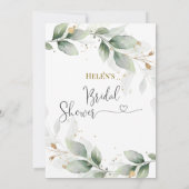 Invitation à la douche nuptiale Sage Green (Dos)