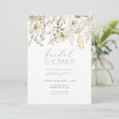 Invitation à la douche nuptiale Sage Green Boho Fl (Debout devant)