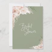 Invitation à la douche nuptiale Sage Green Boho Fl (Dos)